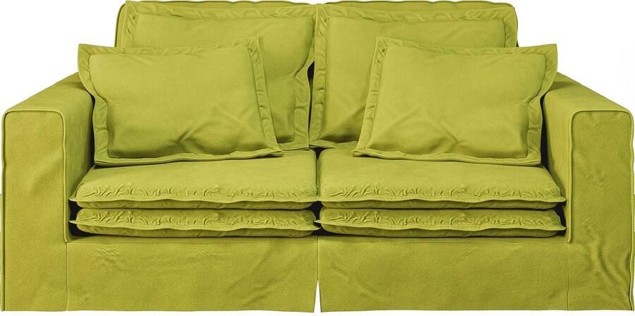 Home affaire 3-zitsbank ALISSAS BIS met veel kussens biesjes aan de kussens Hoes-look kleine zakken aan de zijkant voor opberging - Foto 5