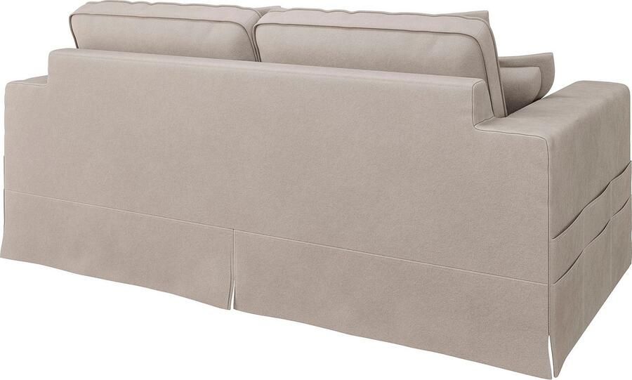 Home affaire 3-zitsbank ALISSAS BIS met veel kussens biesjes aan de kussens Hoes-look kleine zakken aan de zijkant voor opberging - Foto 4