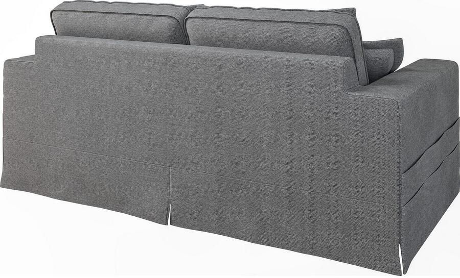 Home affaire 3-zitsbank ALISSAS BIS met veel kussens biesjes aan de kussens Hoes-look kleine zakken aan de zijkant voor opberging - Foto 4