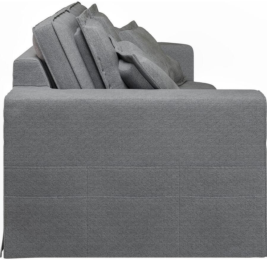 Home affaire 3-zitsbank ALISSAS BIS met veel kussens biesjes aan de kussens Hoes-look kleine zakken aan de zijkant voor opberging