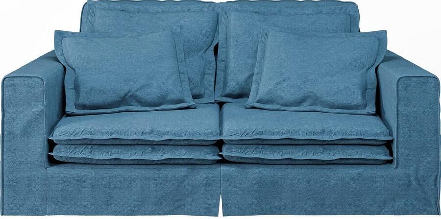 Home affaire 3-zitsbank ALISSAS BIS met veel kussens biesjes aan de kussens Hoes-look kleine zakken aan de zijkant voor opberging - Foto 5