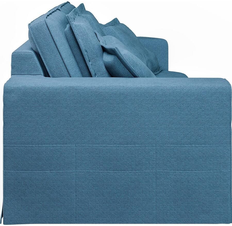 Home affaire 3-zitsbank ALISSAS BIS met veel kussens biesjes aan de kussens Hoes-look kleine zakken aan de zijkant voor opberging