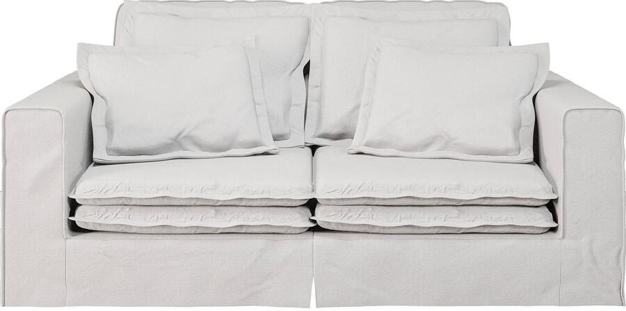 Home affaire 3-zitsbank ALISSAS BIS met veel kussens biesjes aan de kussens Hoes-look kleine zakken aan de zijkant voor opberging - Foto 5