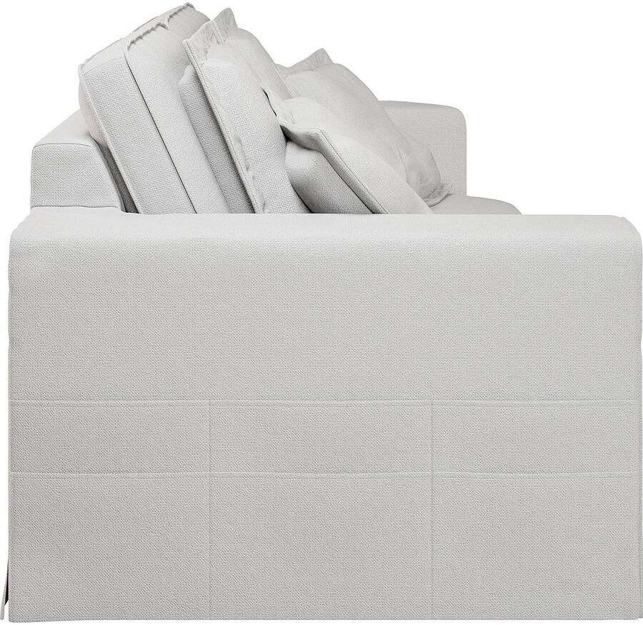 Home affaire 3-zitsbank ALISSAS BIS met veel kussens biesjes aan de kussens Hoes-look kleine zakken aan de zijkant voor opberging