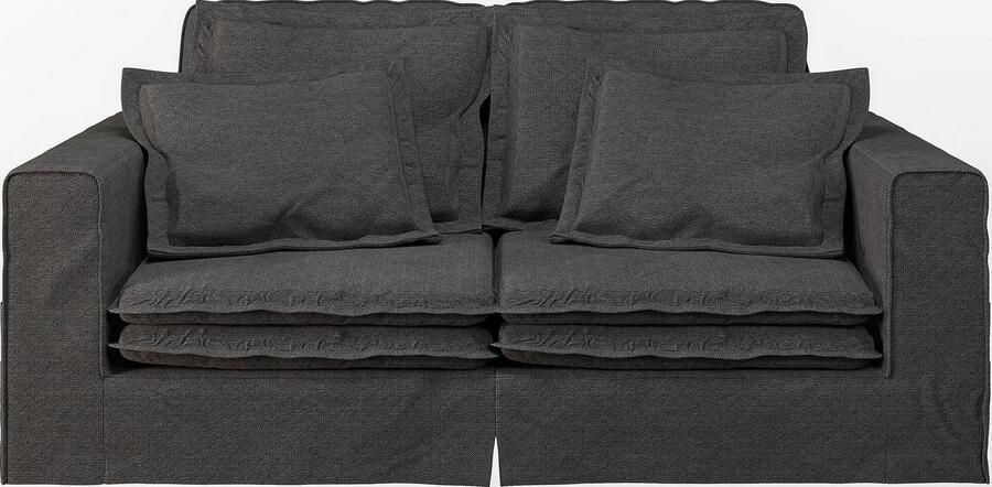 Home affaire 3-zitsbank ALISSAS BIS met veel kussens biesjes aan de kussens Hoes-look kleine zakken aan de zijkant voor opberging - Foto 5