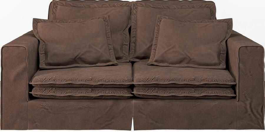 Home affaire 3-zitsbank ALISSAS BIS met veel kussens biesjes aan de kussens Hoes-look kleine zakken aan de zijkant voor opberging - Foto 5