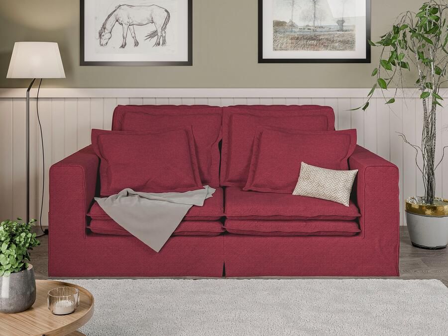 Home affaire 3-zitsbank ALISSAS BIS met veel kussens biesjes aan de kussens Hoes-look kleine zakken aan de zijkant voor opberging - Foto 6