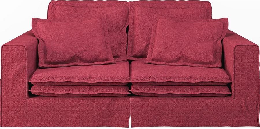 Home affaire 3-zitsbank ALISSAS BIS met veel kussens biesjes aan de kussens Hoes-look kleine zakken aan de zijkant voor opberging - Foto 5