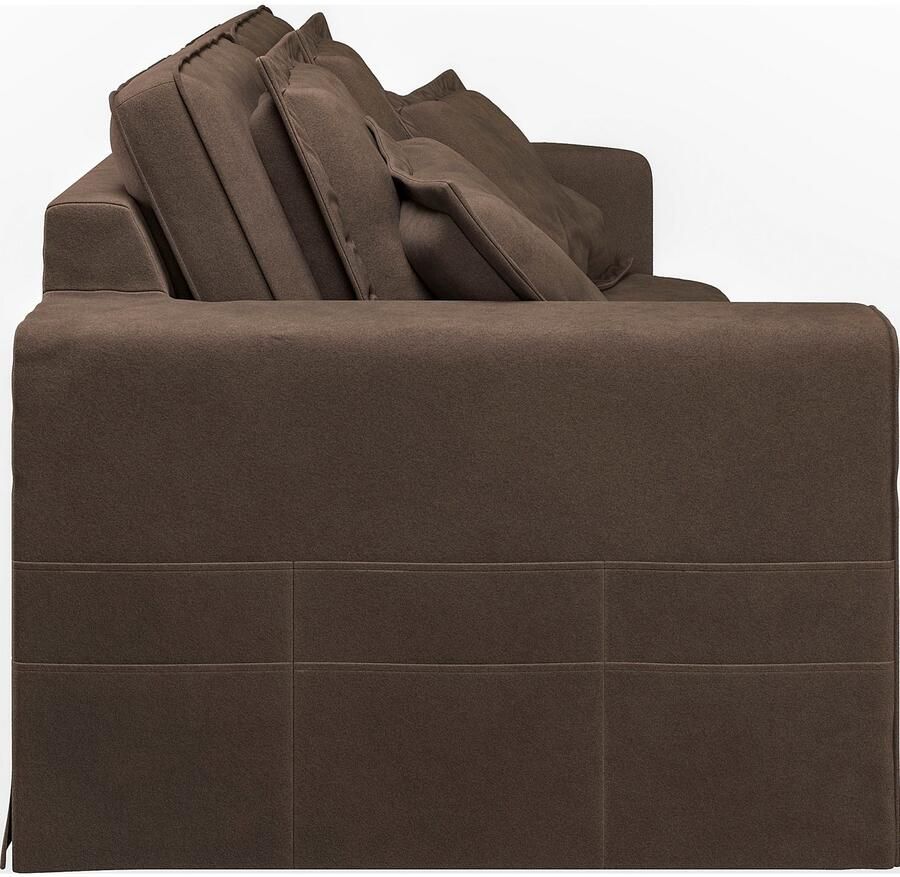 Home affaire 3-zitsbank ALISSAS BIS met veel kussens biesjes aan de kussens Hoes-look kleine zakken aan de zijkant voor opberging