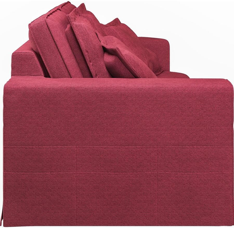 Home affaire 3-zitsbank ALISSAS BIS met veel kussens biesjes aan de kussens Hoes-look kleine zakken aan de zijkant voor opberging