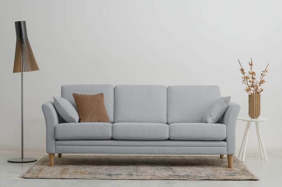 Home affaire 3-zitsbank Arellano breedte 217 cm klassiek ontwerp 2 sierkussens inbegrepen fijn geweven stof - Foto 13