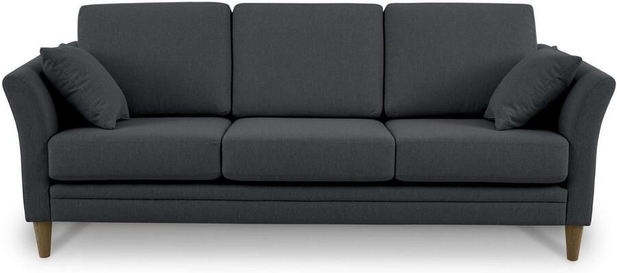 Home affaire 3-zitsbank Arellano breedte 217 cm klassiek ontwerp 2 sierkussens inbegrepen fijn geweven stof - Foto 11