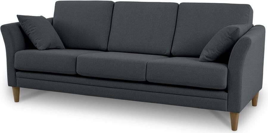 Home affaire 3-zitsbank Arellano breedte 217 cm klassiek ontwerp 2 sierkussens inbegrepen fijn geweven stof - Foto 9