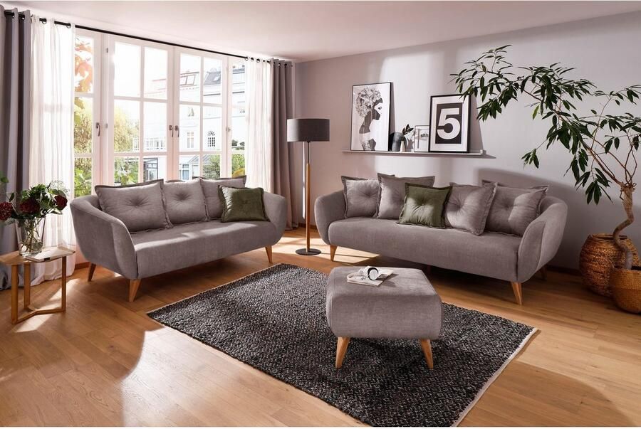 Home affaire 3-zitsbank Baggio modern en romantisch design comfortabel - Foto 2