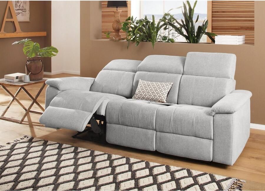 Home affaire 3-zitsbank Binado met handmatige of elektrische relaxfunctie met usb-aansluiting