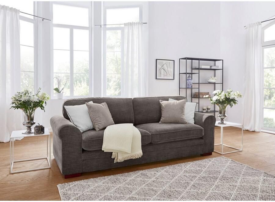 Home affaire 3-zitsbank Broughton zacht zitcomfort incl. 2 sierkussens opstaande naad - Foto 2