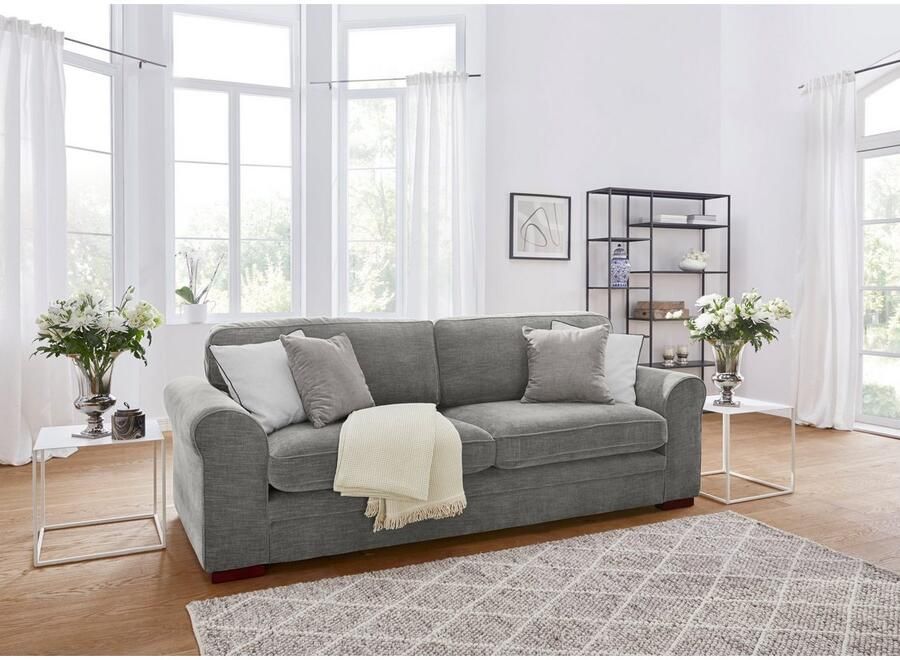 Home affaire 3-zitsbank Broughton zacht zitcomfort incl. 2 sierkussens opstaande naad - Foto 2
