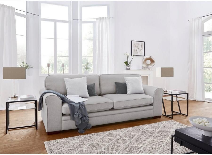 Home affaire 3-zitsbank Broughton zacht zitcomfort incl. 2 sierkussens opstaande naad - Foto 2