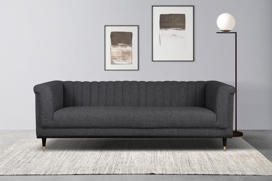 Home affaire 3-zitsbank Chamby met houten rand onder en stiksels bij de leuning - Foto 6