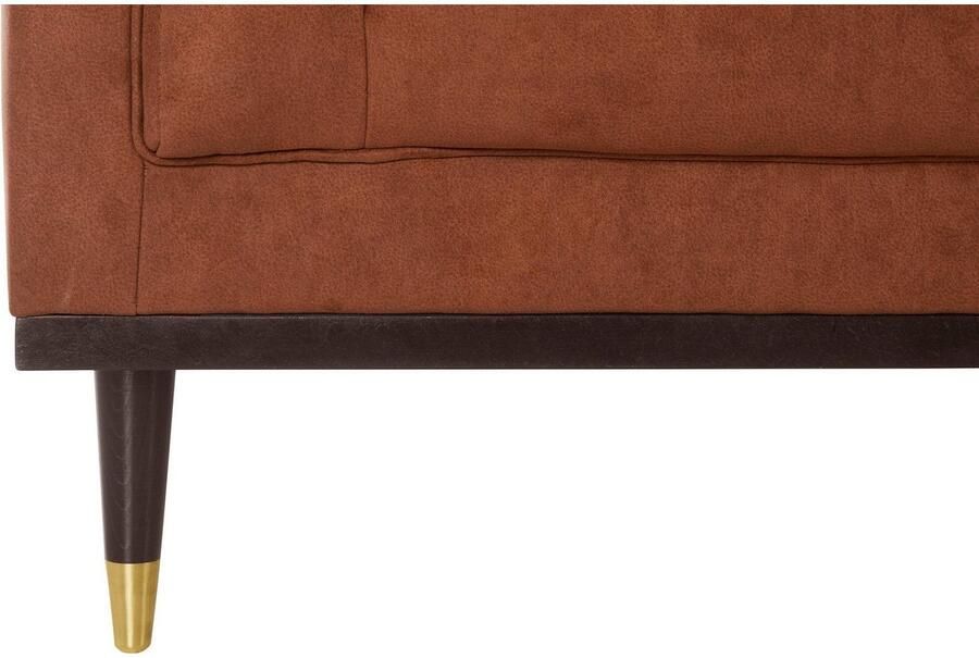 Home affaire 3-zitsbank Chamby met houten rand onder en stiksels bij de leuning