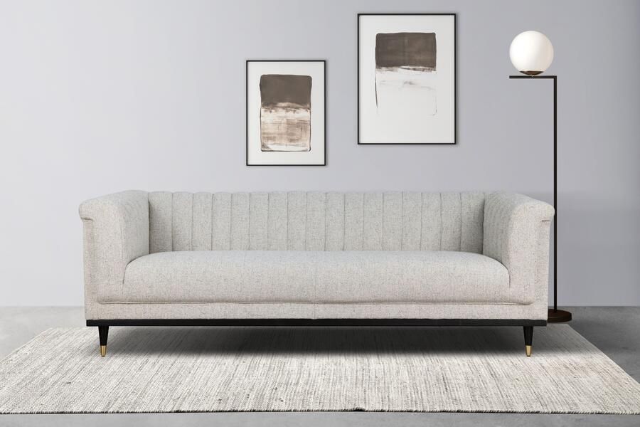 Home affaire 3-zitsbank Chamby met houten rand onder en stiksels bij de leuning - Foto 6