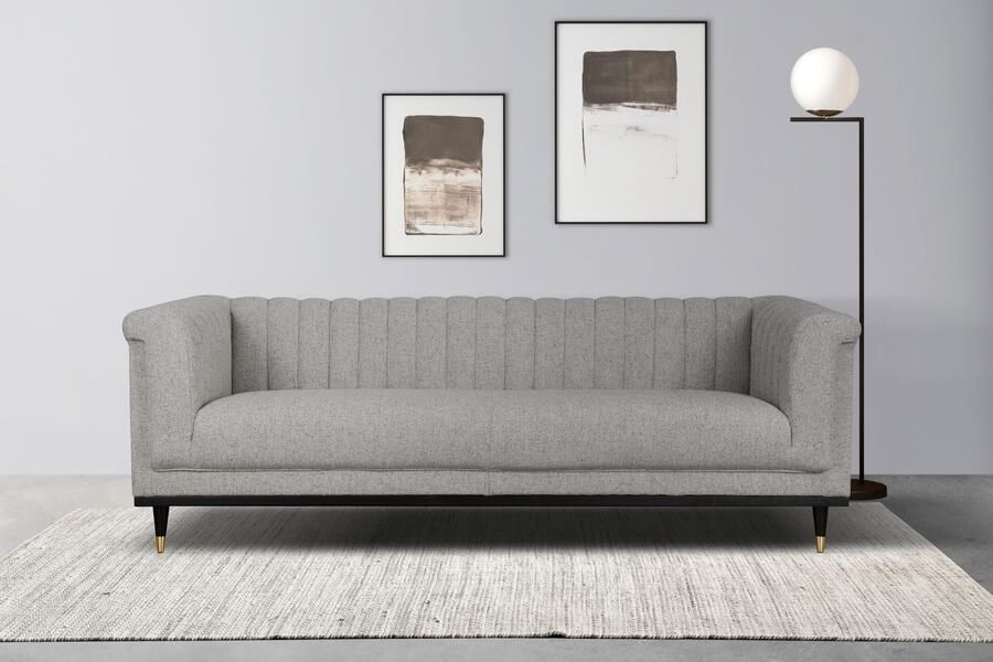 Home affaire 3-zitsbank Chamby met houten rand onder en stiksels bij de leuning - Foto 6