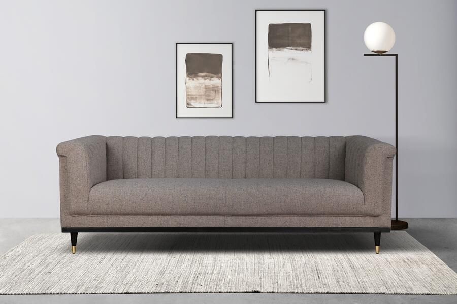 Home affaire 3-zitsbank Chamby met houten rand onder en stiksels bij de leuning - Foto 6