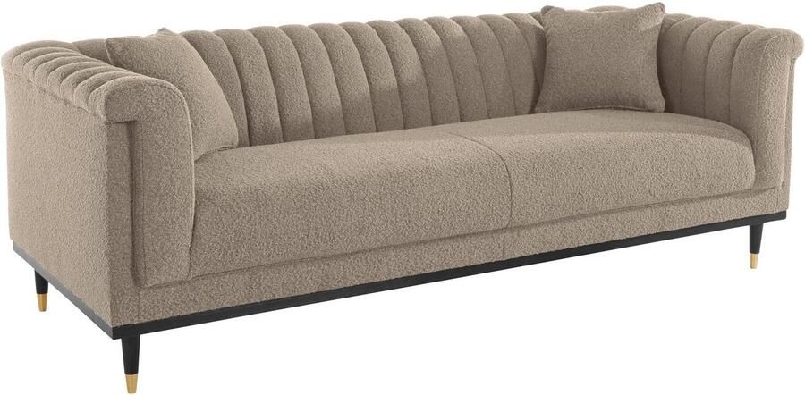 Home affaire 3-zitsbank Chamby New bouclé-structuurbekleding met stiksels bij de leuning - Foto 5