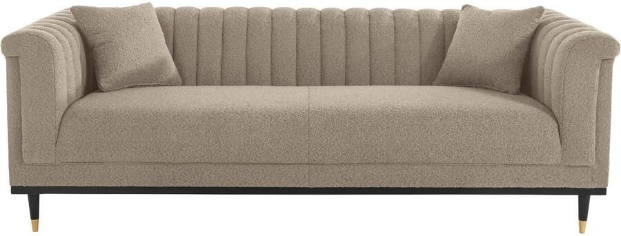 Home affaire 3-zitsbank Chamby New bouclé-structuurbekleding met stiksels bij de leuning - Foto 6