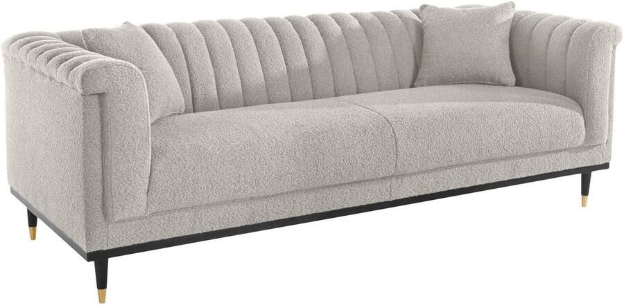 Home affaire 3-zitsbank Chamby New bouclé-structuurbekleding met stiksels bij de leuning - Foto 5