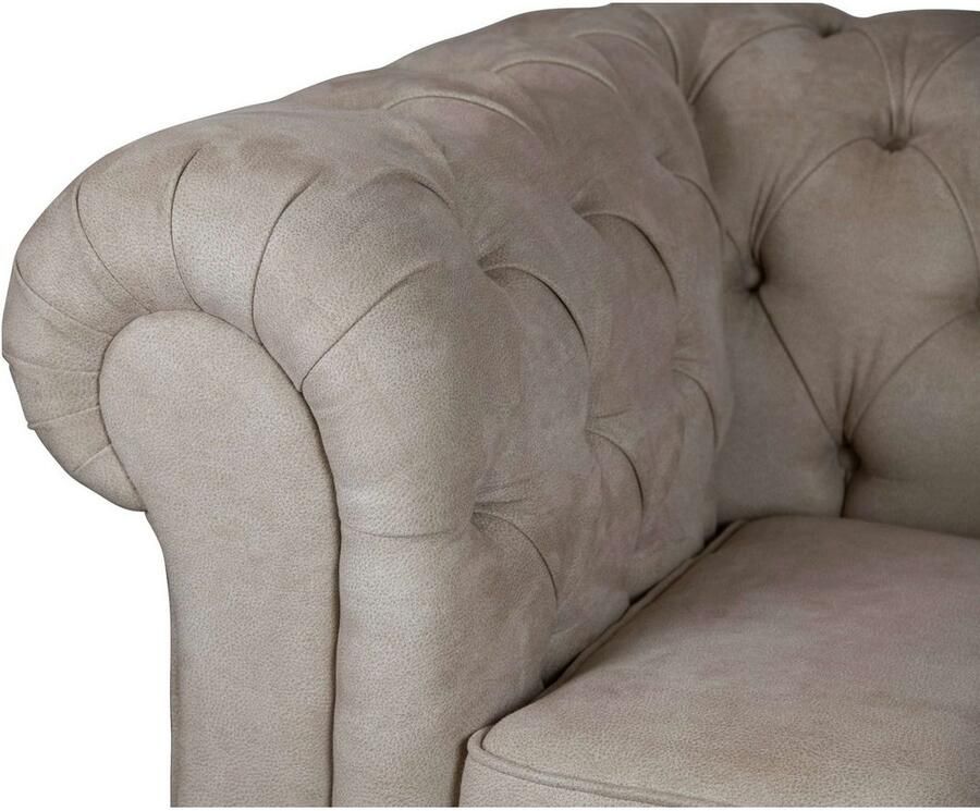 Home affaire 3-zitsbank CHARENTE optionele slaapbank Chesterfield-sofa bedfunctie met edele knoopbevestiging en typische armleuningen b d h 198 89 74 cm