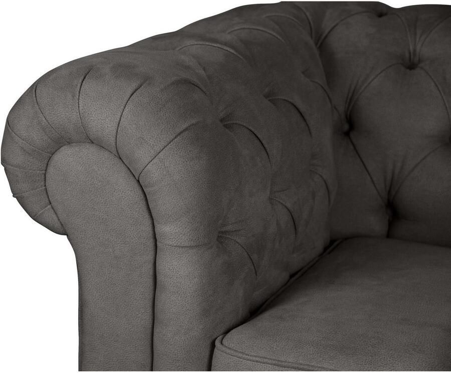Home affaire 3-zitsbank CHARENTE optionele slaapbank Chesterfield-sofa bedfunctie met edele knoopbevestiging en typische armleuningen b d h 198 89 74 cm