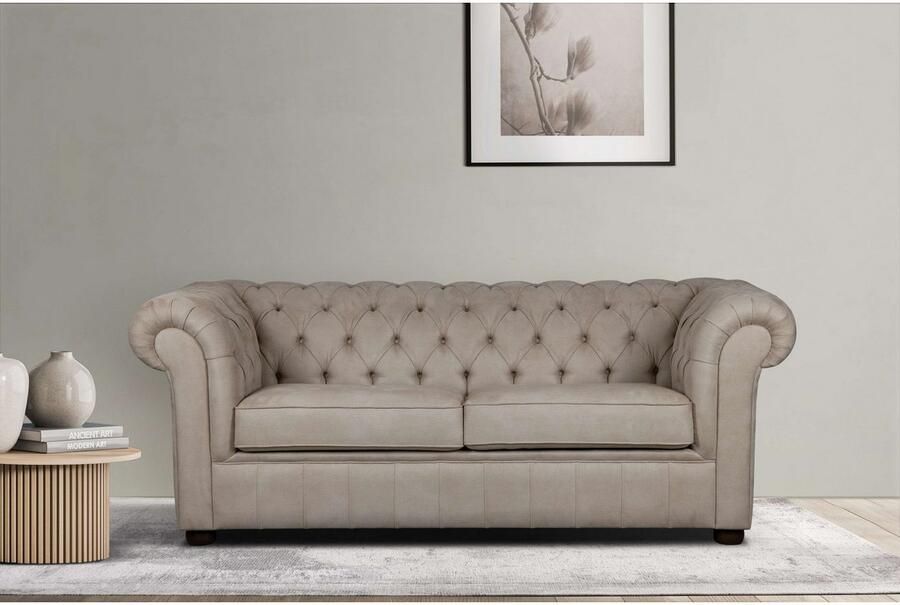 Home affaire 3-zitsbank CHARENTE optionele slaapbank Chesterfield-sofa bedfunctie met edele knoopbevestiging en typische armleuningen b d h 198 89 74 cm - Foto 4