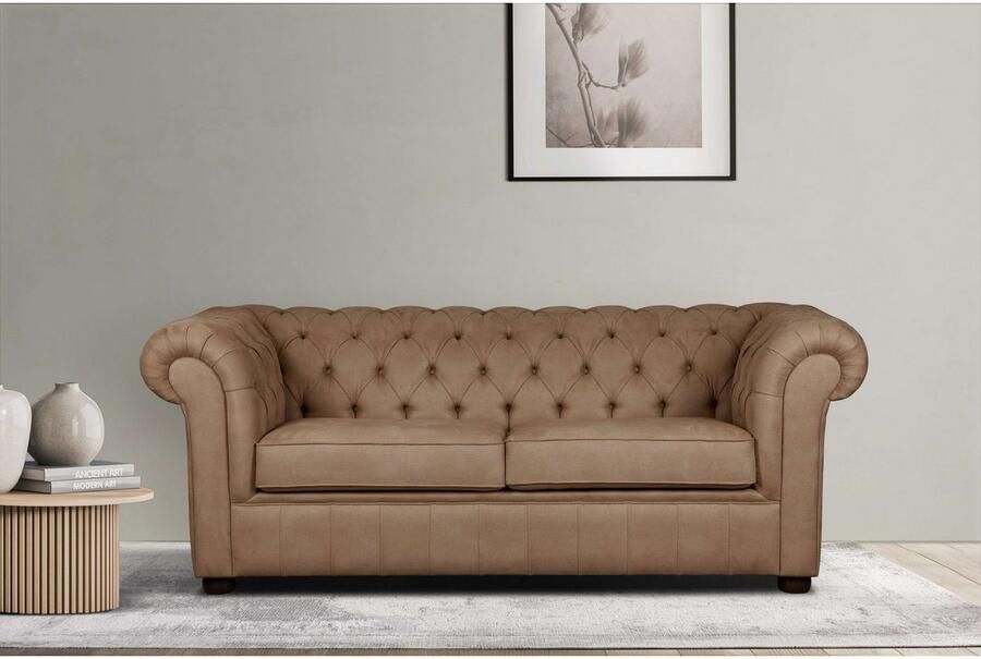 Home affaire 3-zitsbank CHARENTE optionele slaapbank Chesterfield-sofa bedfunctie met edele knoopbevestiging en typische armleuningen b d h 198 89 74 cm - Foto 4