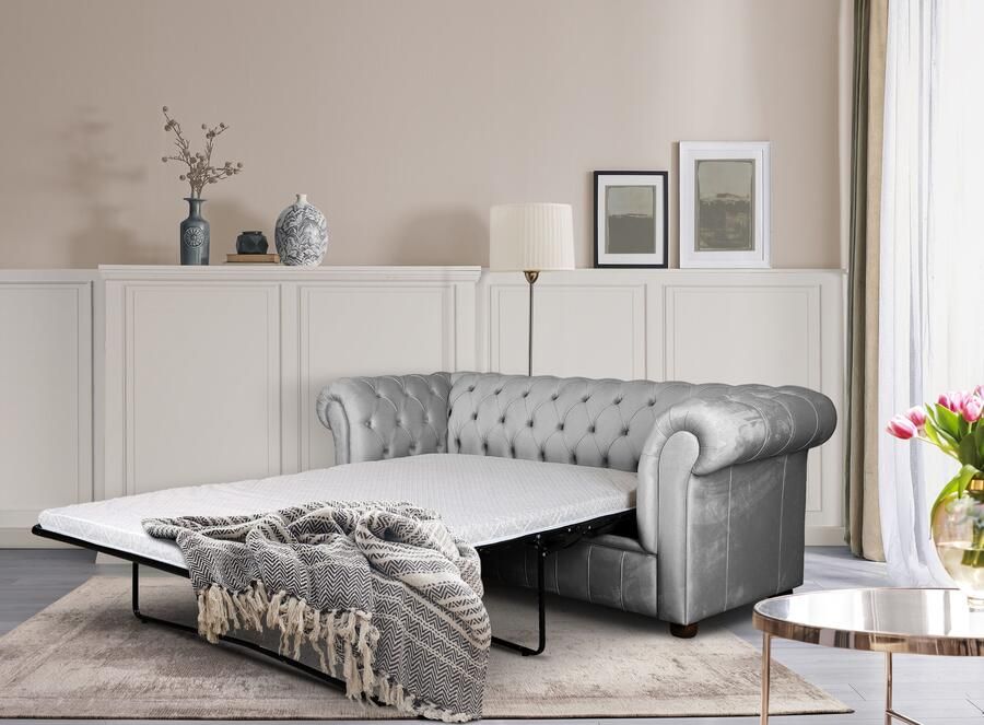 Home affaire 3-zitsbank CHARENTE optionele slaapbank Chesterfield-sofa bedfunctie met edele knoopbevestiging en typische armleuningen b d h 198 89 74 cm - Foto 2