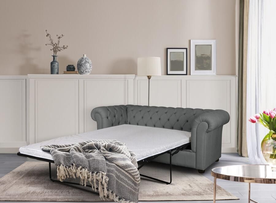 Home affaire 3-zitsbank CHARENTE optionele slaapbank Chesterfield-sofa bedfunctie met edele knoopbevestiging en typische armleuningen b d h 198 89 74 cm - Foto 2