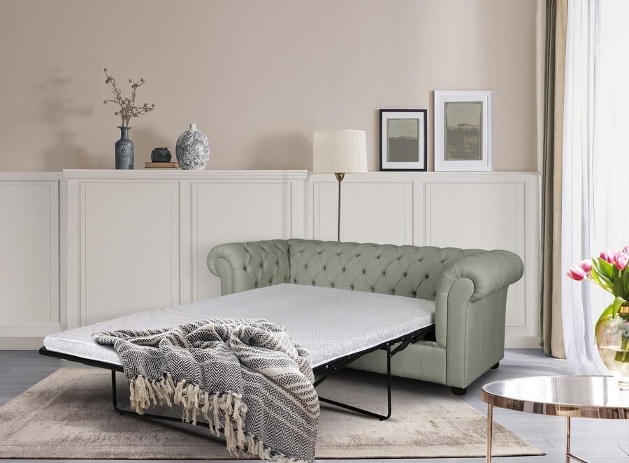 Home affaire 3-zitsbank CHARENTE optionele slaapbank Chesterfield-sofa bedfunctie met edele knoopbevestiging en typische armleuningen b d h 198 89 74 cm - Foto 2