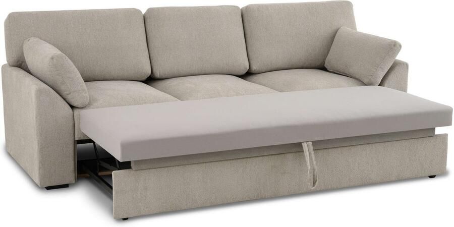 Home affaire 3-zitsbank Citry Breedte 233 cm chenille met bedfunctie ligoppervlak 144x190 cm - Foto 3