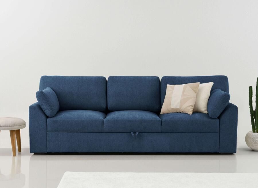 Home affaire 3-zitsbank Citry Breedte 233 cm chenille met bedfunctie ligoppervlak 144x190 cm - Foto 8