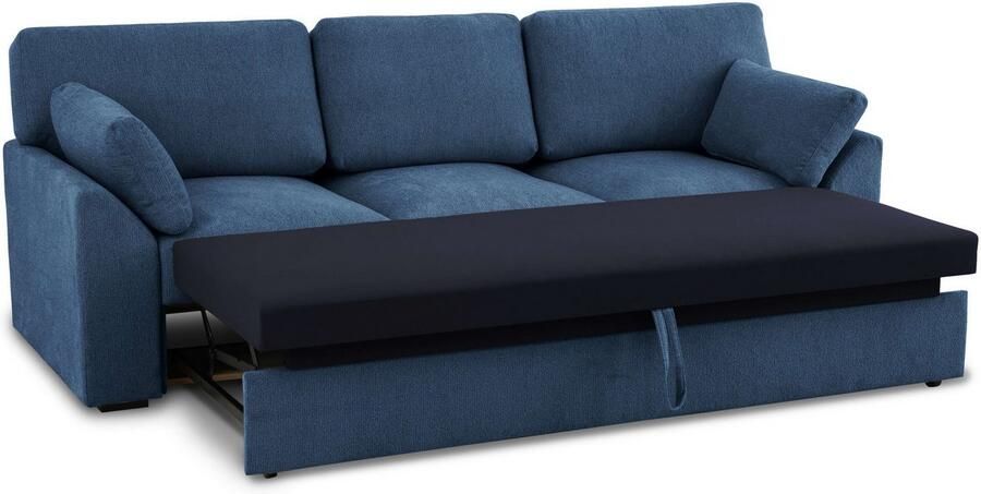 Home affaire 3-zitsbank Citry Breedte 233 cm chenille met bedfunctie ligoppervlak 144x190 cm - Foto 3