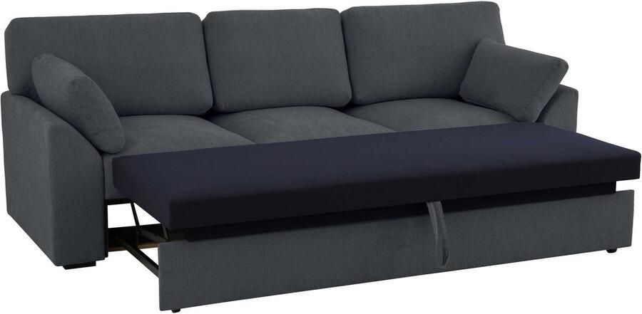 Home affaire 3-zitsbank Citry Breedte 233 cm chenille met bedfunctie ligoppervlak 144x190 cm - Foto 3