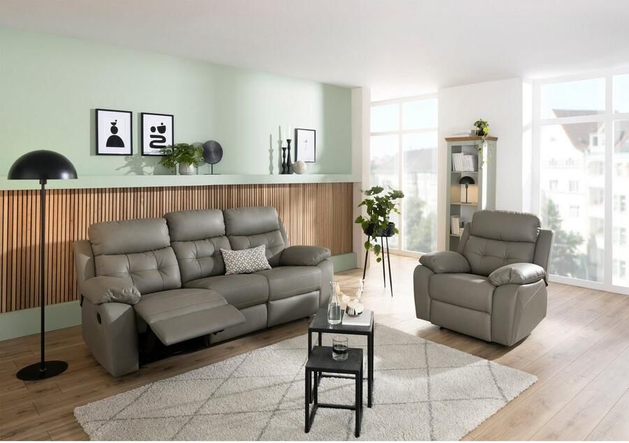 Home affaire Relaxfauteuil Lannilis met ligfunctie tv-stoel met handmatige of elektrische relaxfunctie lichtgrijs - Foto 5