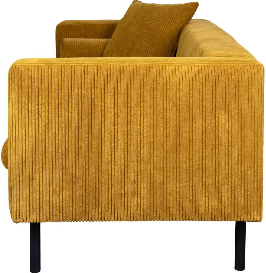 Home affaire 3-zitsbank Lillibeth designbank met golfondersteuning afmetingen B D H: 218 74 83 cm Sierkussen als tweezijdig te gebruiken kussen bekleding fluwelige look of cord - Foto 3