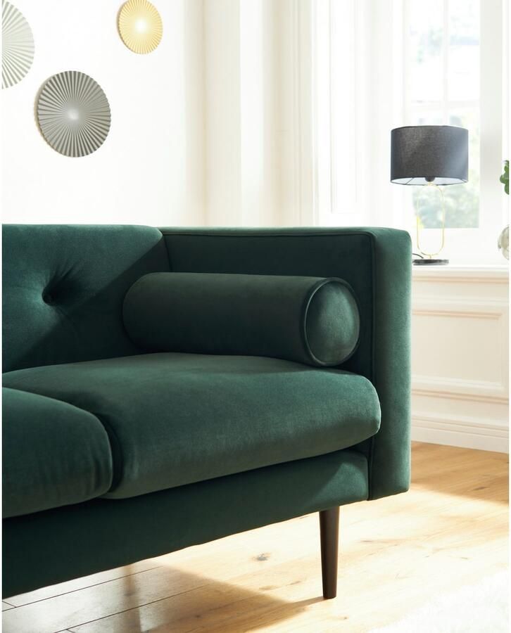 Home affaire 3-zitsbank Lillibeth designbank met golfondersteuning afmetingen B D H: 218 74 83 cm Sierkussen als tweezijdig te gebruiken kussen bekleding fluwelige look of cord - Foto 4