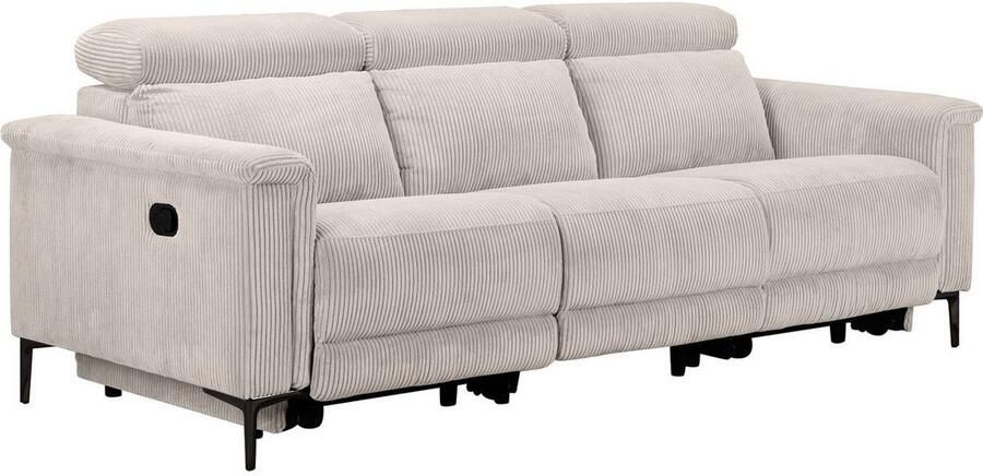 Home affaire 3-zitsbank Lund Cord met handmatige of elektrische relaxfunctie in 2 zitplaatsen - Foto 7