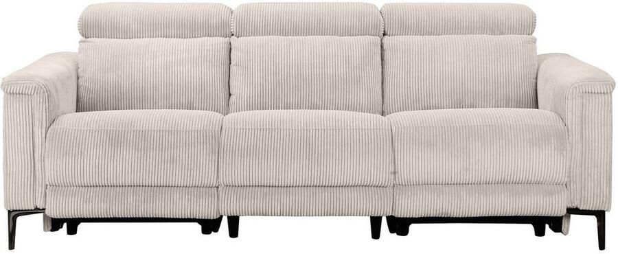 Home affaire 3-zitsbank Lund Cord met handmatige of elektrische relaxfunctie in 2 zitplaatsen - Foto 8