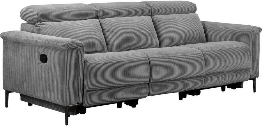 Home affaire 3-zitsbank Lund Cord met handmatige of elektrische relaxfunctie in 2 zitplaatsen - Foto 7