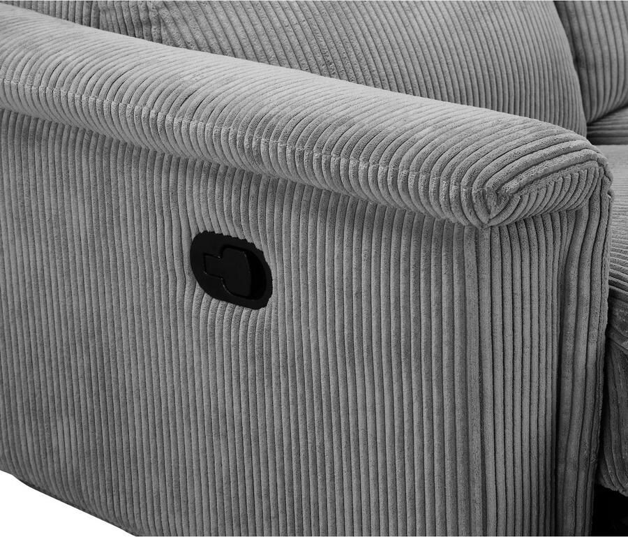 Home affaire 3-zitsbank Lund Cord met handmatige of elektrische relaxfunctie in 2 zitplaatsen