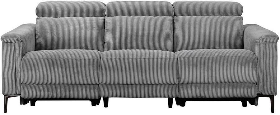 Home affaire 3-zitsbank Lund Cord met handmatige of elektrische relaxfunctie in 2 zitplaatsen - Foto 8