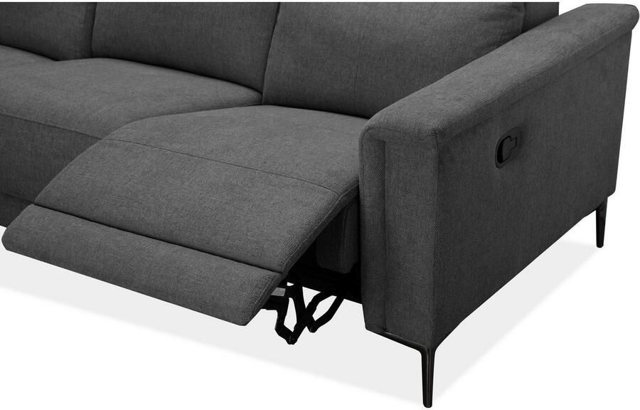 Home affaire 3-zitsbank Lund met handmatige en elektrische relaxfunctie in 2 zittingen (links en rechts) usb-a echt leer kunstleer geweven stof - Foto 5